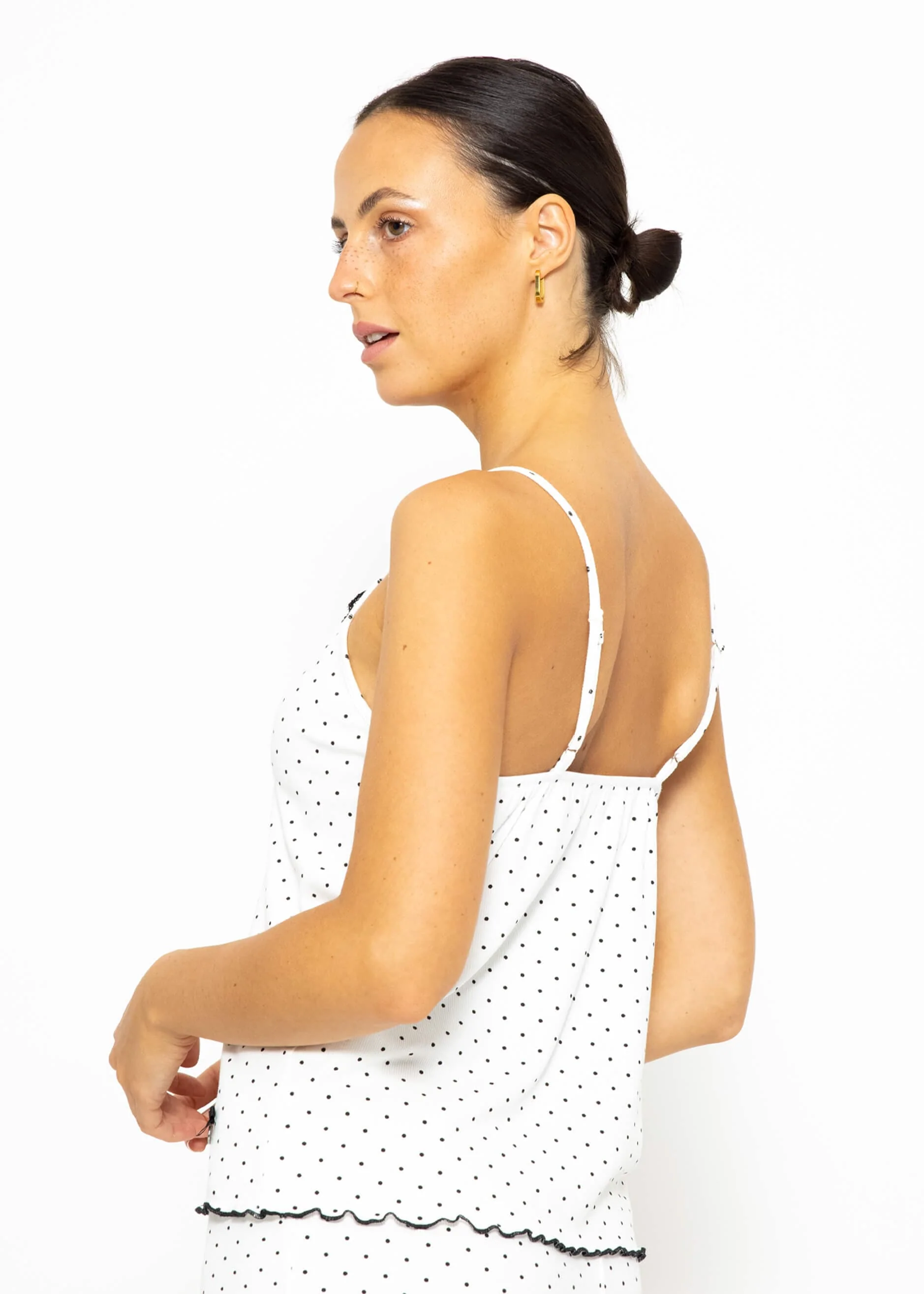 Sleep top with lace - white - Image 4