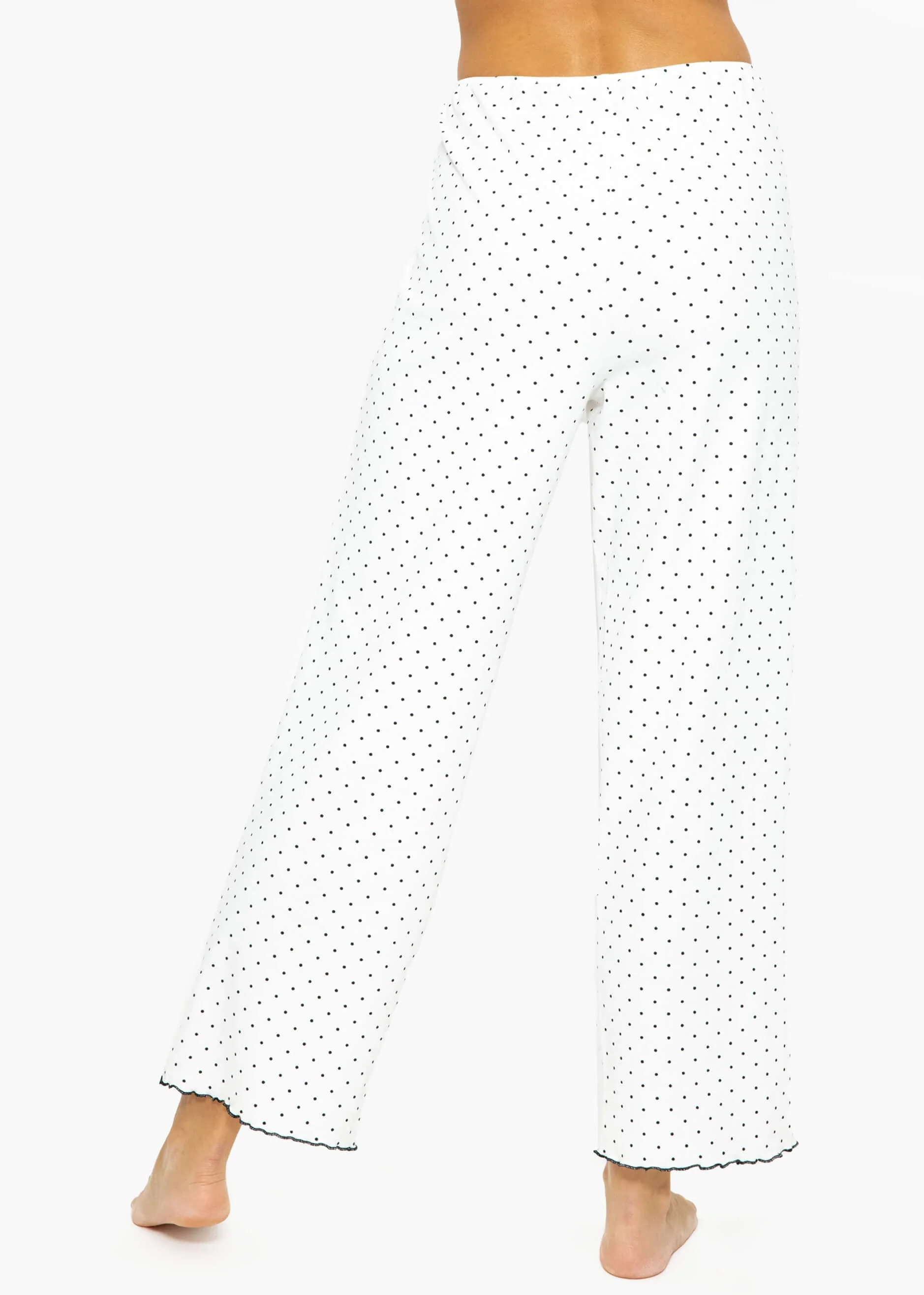 Sleep pants with dots - white - Image 3
